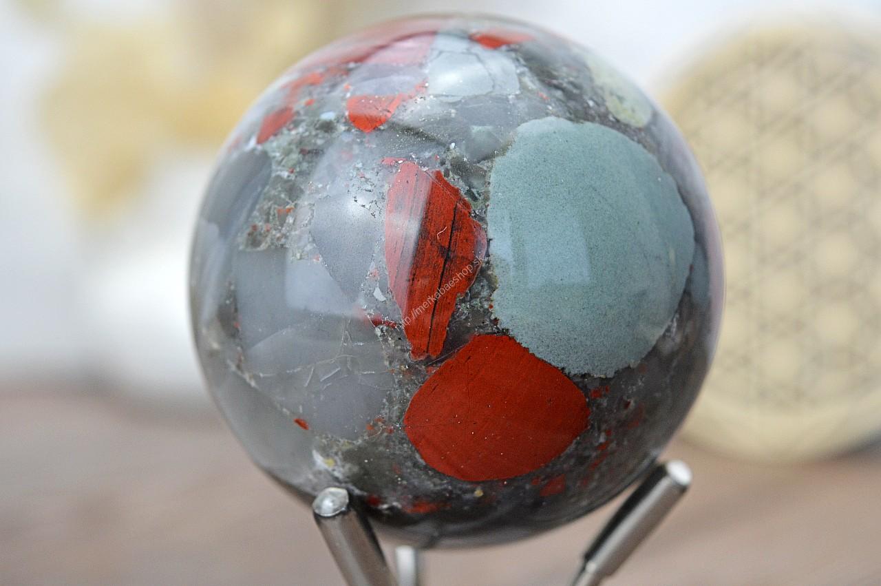 Guľa HELIOTROP #1 – Sila, Odvaha, Očista, Uzemnenie, Spirituálna Komunikácia, Rozptýlenie Negativity - Extra Kvalita – Obrázok 2