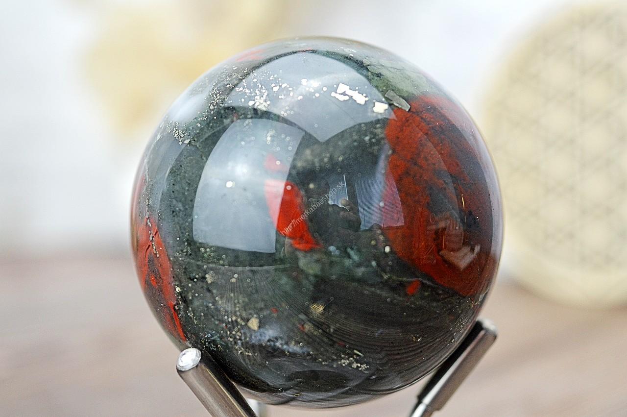 Guľa HELIOTROP #2 – Sila, Odvaha, Očista, Uzemnenie, Spirituálna Komunikácia, Rozptýlenie Negativity - Extra Kvalita – Obrázok 2