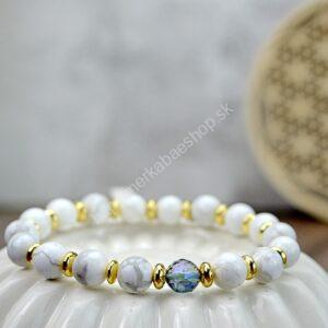 náramok MAGNEZIT / HOWLIT + AQUA AURA - Harmónia, Balans, Ochrana Aury, Jasná Cesta