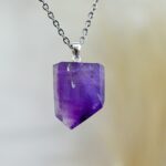 prívesok AMETYST Obelisk Ag 925 #3 – Božskosť, Intuícia, Rovnováha, pokojný Spánok