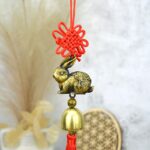 FENG SHUI Ochranný Talizman Pokoja so Zajacom a Zvončekom Šťastia