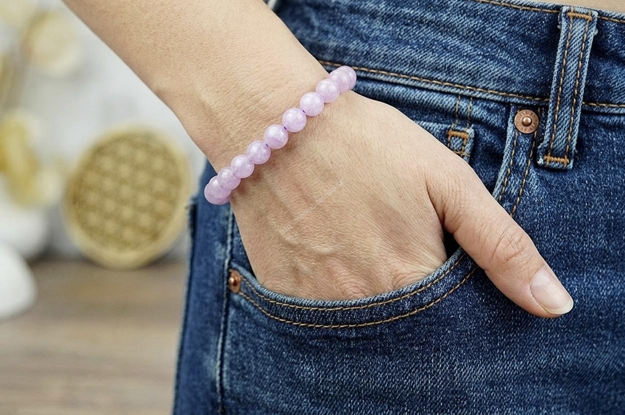 náramok KUNZIT AAA Kvalita - Bezpodmienečná Božská láska, Liečenie traumy, Emocionálne liečenie, Ochrana Aury, Vysoké Vibrácie