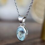 Strieborný prívesok AKVAMARÍN Briliant #5- Energetický štít Aury, Upokojenie, Komunikácia, Uvoľnenie starých vzorcov