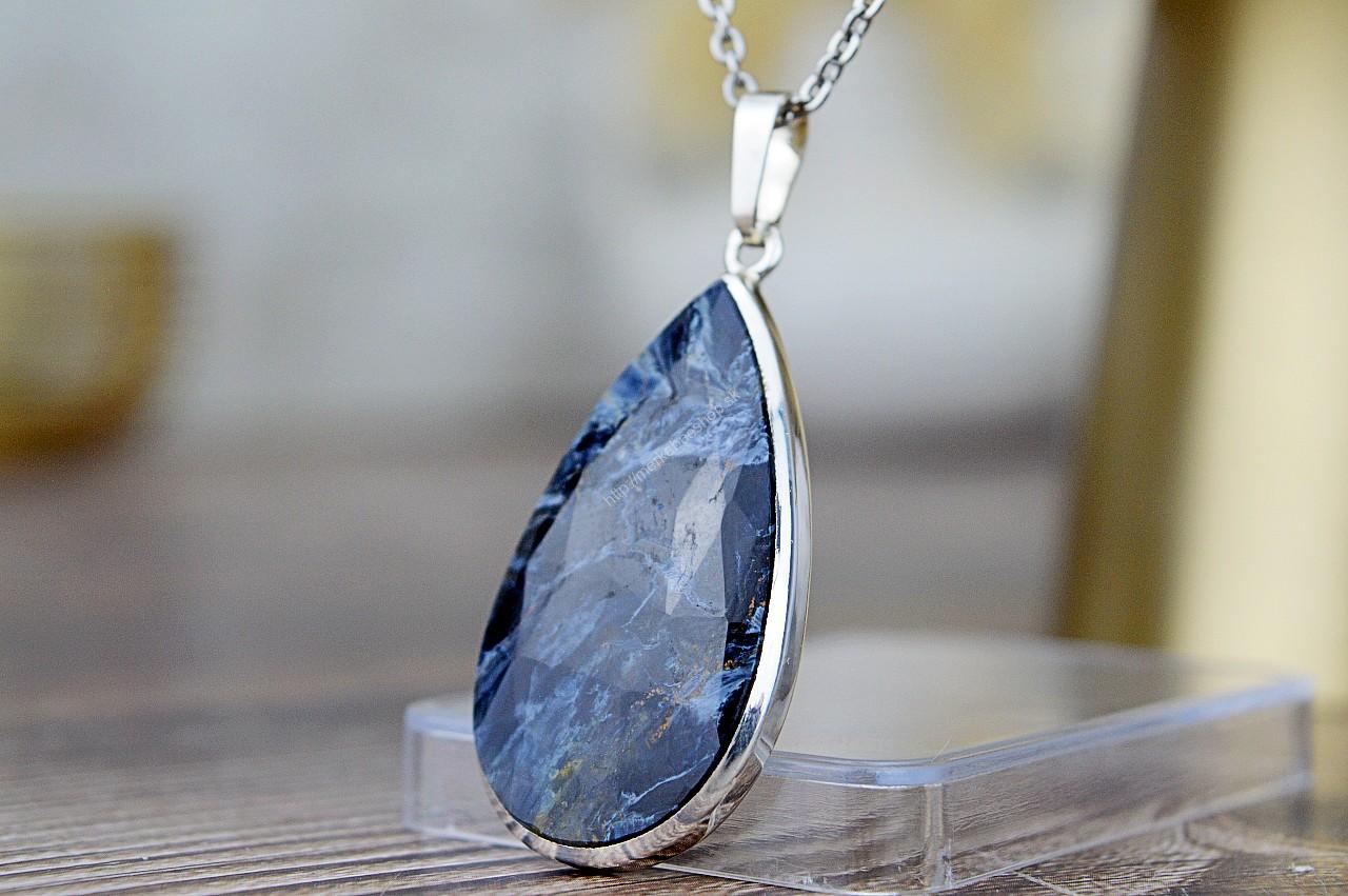 Strieborný prívesok PIETERSIT Fazetovaný #1 – Hlboká Transformácia, Aktivácia Vedomia, Vysokovibračný štít