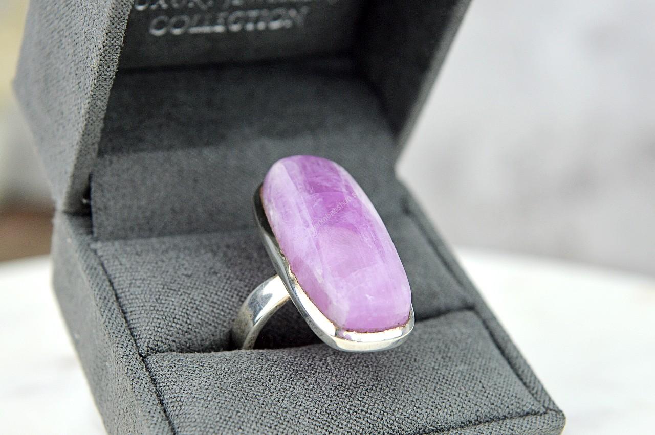 Strieborný prsteň KUNZIT #1- Bezpodmienečná Božská láska, Liečenie traumy, Emocionálne liečenie, Ochrana Aury, Vysoké Vibrácie