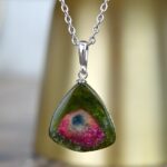 Strieborný Prívesok MELÓNOVÝ TURMALÍN #5 – Vnútorná rovnováha, Liečenie srdca, Radosť, Ochrana aury