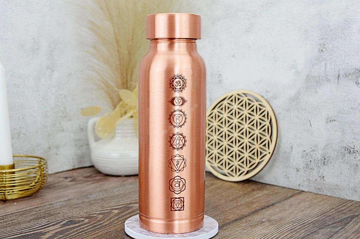 MEDENÁ FLAŠA na vodu 7 ČAKIER 650ml