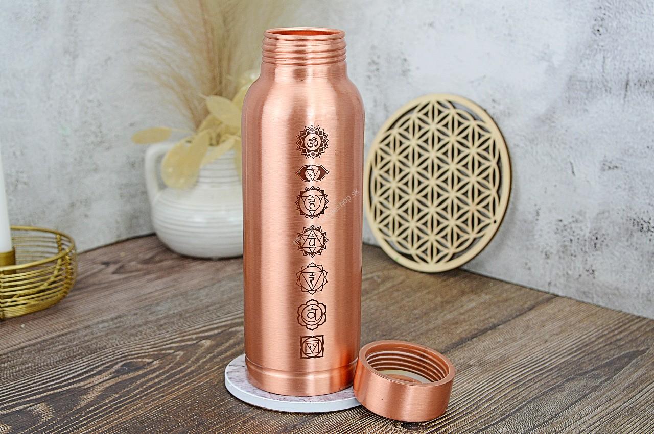 MEDENÁ FLAŠA na vodu 7 ČAKIER 650ml