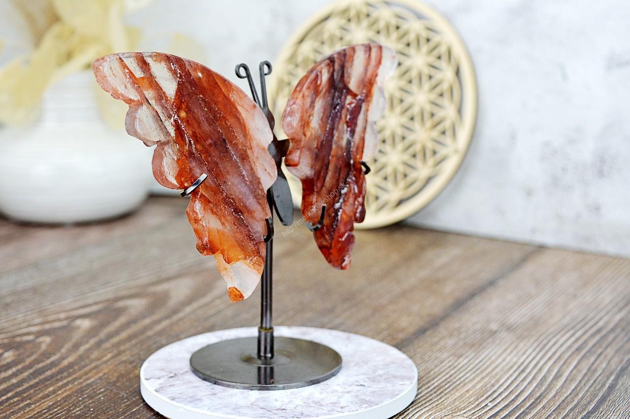 Motýľ Prerodu KRIŠTÁĽ s HEMATITOM (Hematoit)