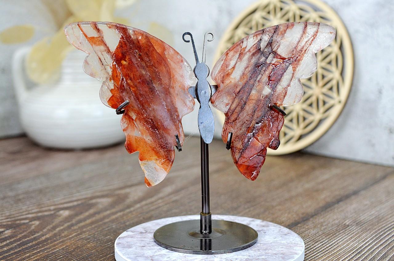 Motýľ Prerodu KRIŠTÁĽ s HEMATITOM (Hematoit)