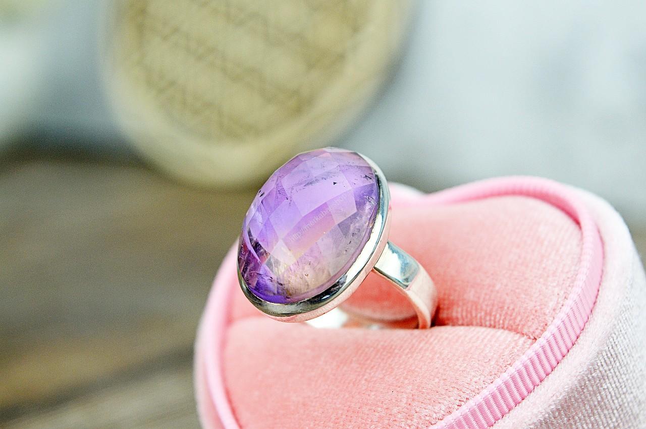 Strieborný Prsteň AMETRÍN #1 fazetovaný – Rovnováha, Jednota, Duchovná ochrana, Harmónia