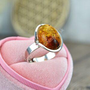 Strieborný prsteň JANTÁR #1 – Radosť, Očista, Liečenie, Hojnosť -EXTRA KVALITA-