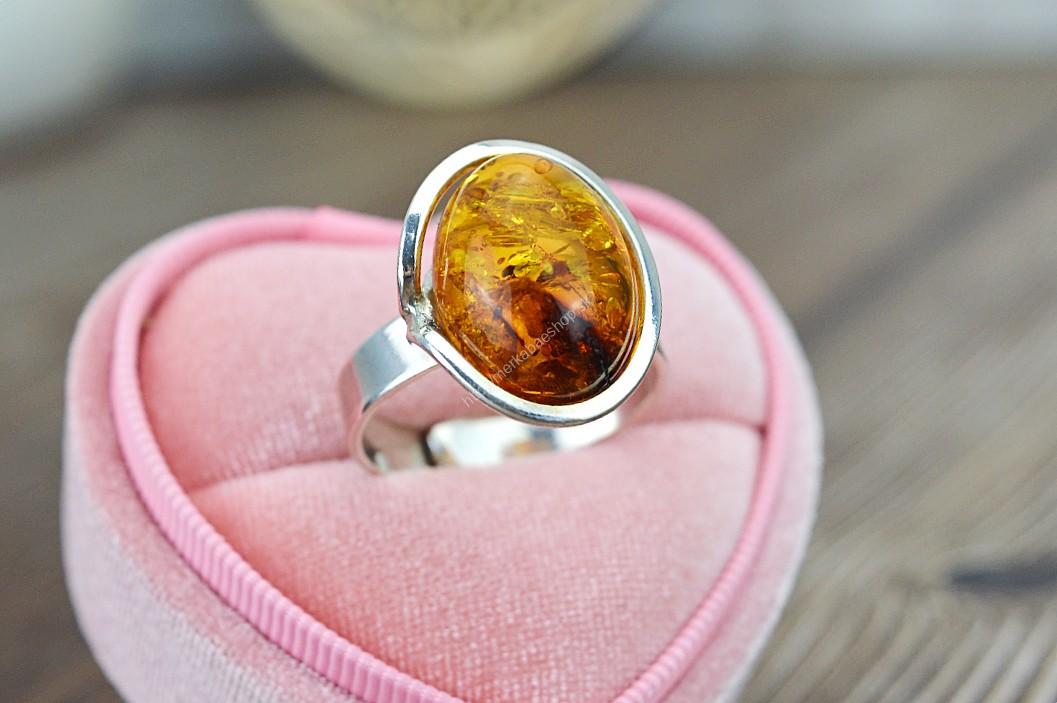 Strieborný prsteň JANTÁR #1 – Radosť, Očista, Liečenie, Hojnosť -EXTRA KVALITA- – Obrázok 3