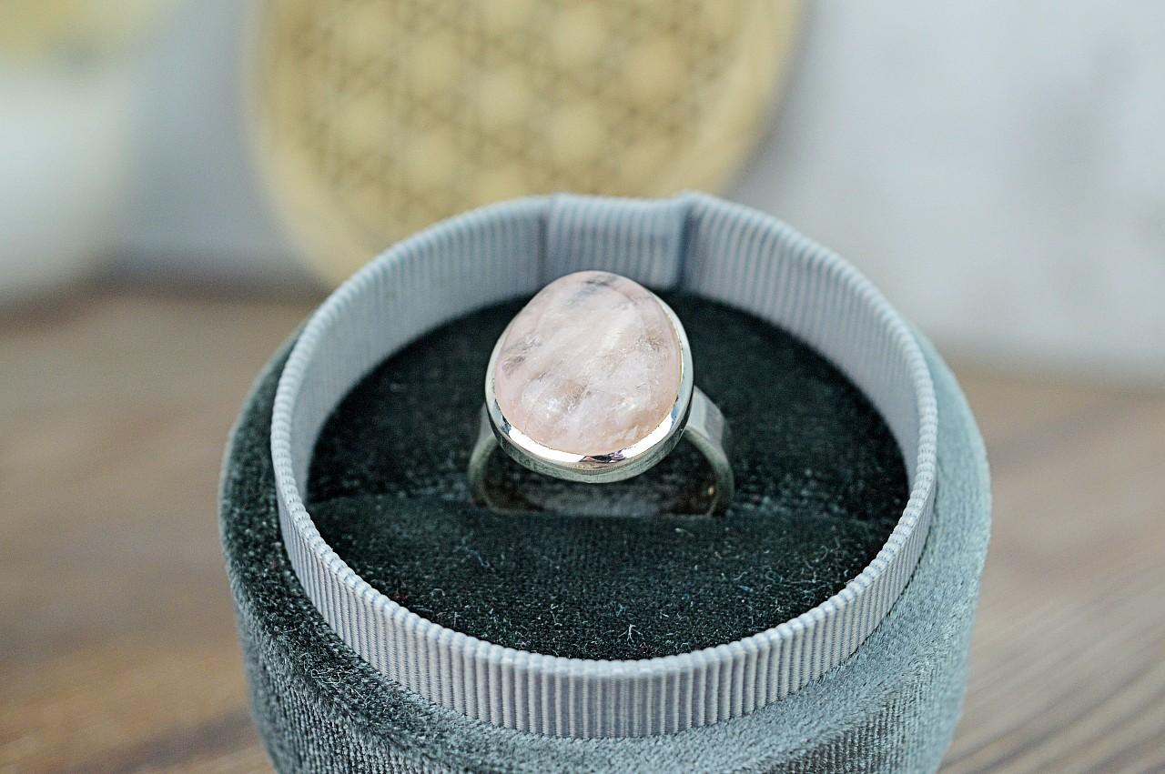 Strieborný Prsteň MORGANIT #1 -Láska, Anjelské vedenie, Rovnováha, Emocionálna Ochrana