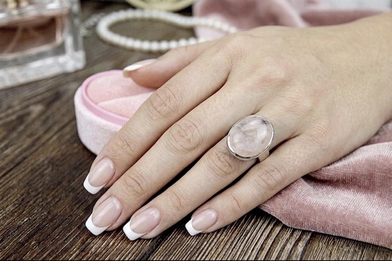 Strieborný Prsteň MORGANIT #1 -Láska, Anjelské vedenie, Rovnováha, Emocionálna Ochrana