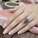 Strieborný prsteň PURPURIT #1 - Kameň Suverenity, Transformácie, Slobody a Duchovného rastu