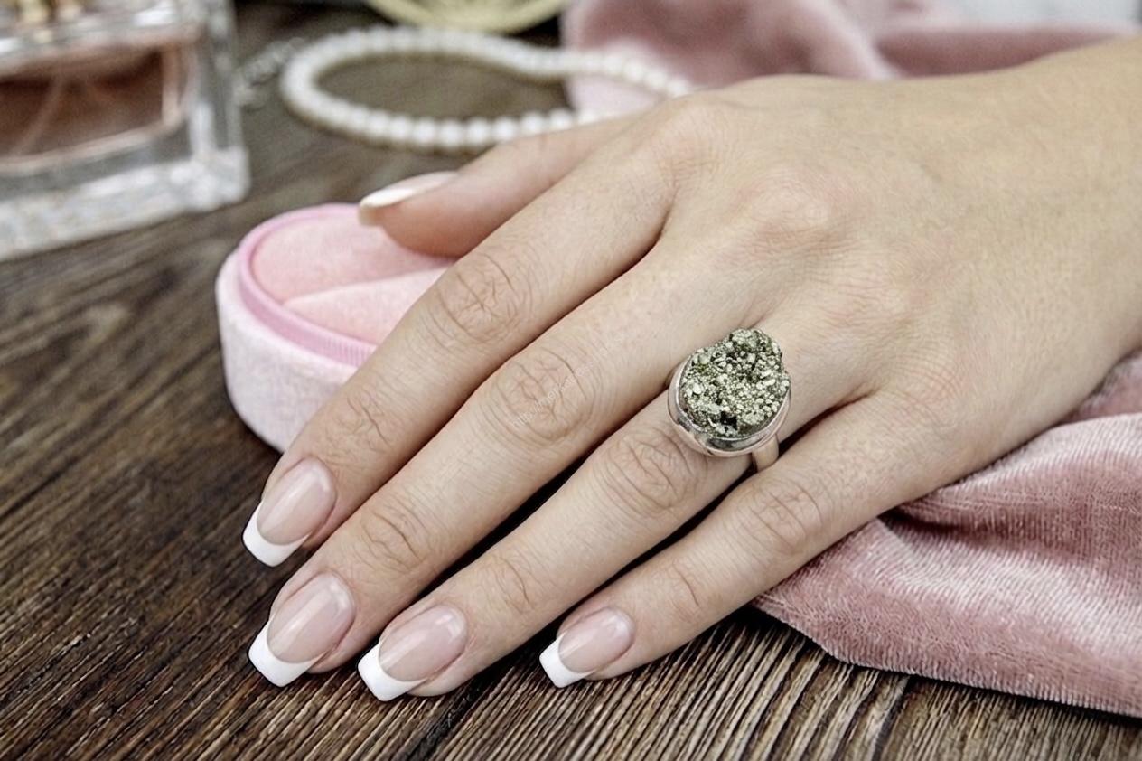 Strieborný Prsteň PYRIT #1 - Hojnosť, Šťastie, Ochrana, Manifestácia