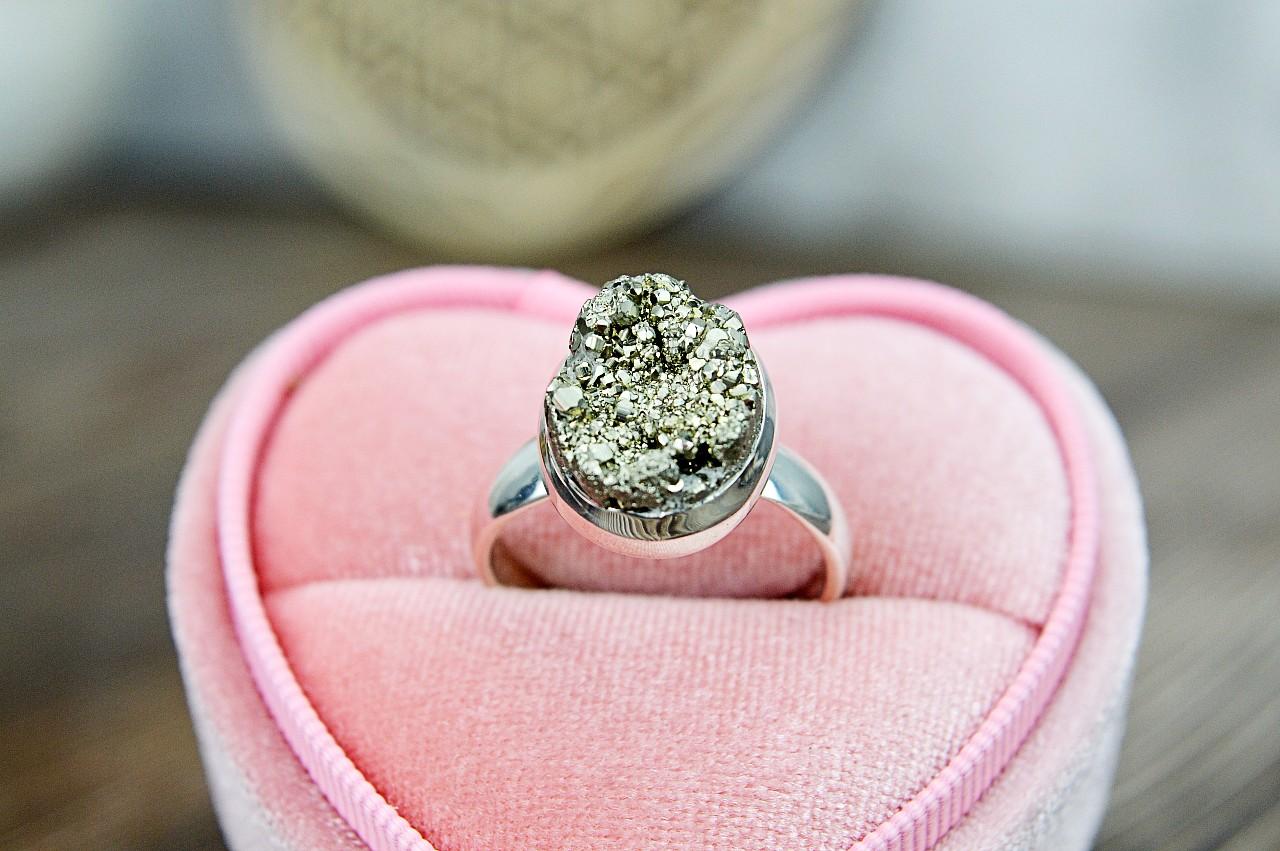 Strieborný Prsteň PYRIT #1 - Hojnosť, Šťastie, Ochrana, Manifestácia – Obrázok 3
