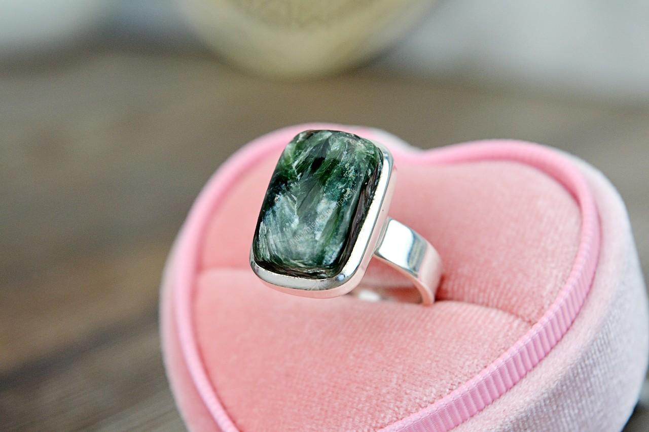 Prsteň SERAFINIT #1 Ag925/1000 – kameň Anjelského prebudenia, Energetické liečenie – Obrázok 3