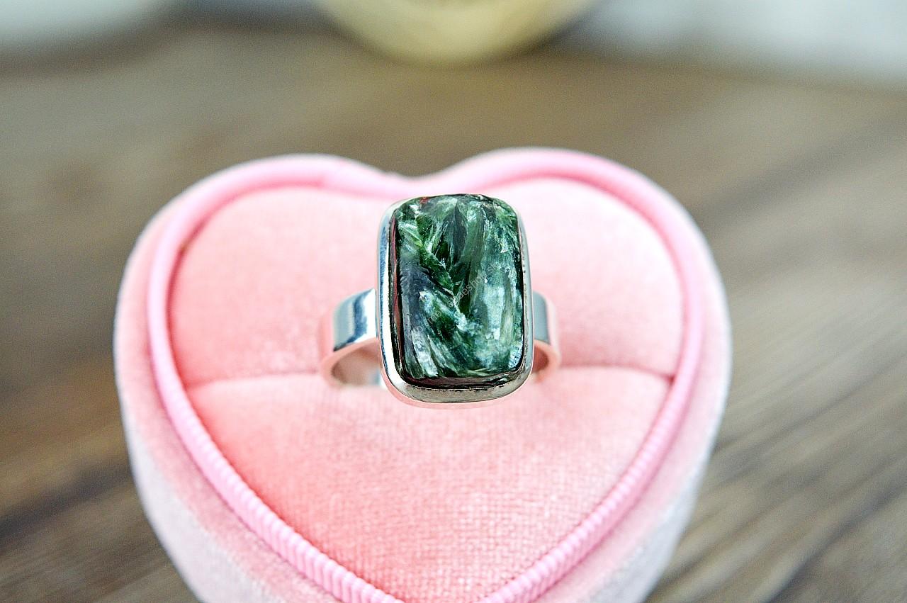 Prsteň SERAFINIT #1 Ag925/1000 – kameň Anjelského prebudenia, Energetické liečenie