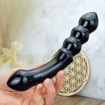 Yoni masážna Palička OBSIDIÁN ČIERNY 19cm