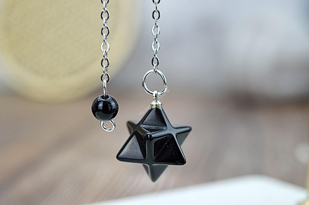 kyvadlo MERKABA ČIERNY OBSIDIÁN