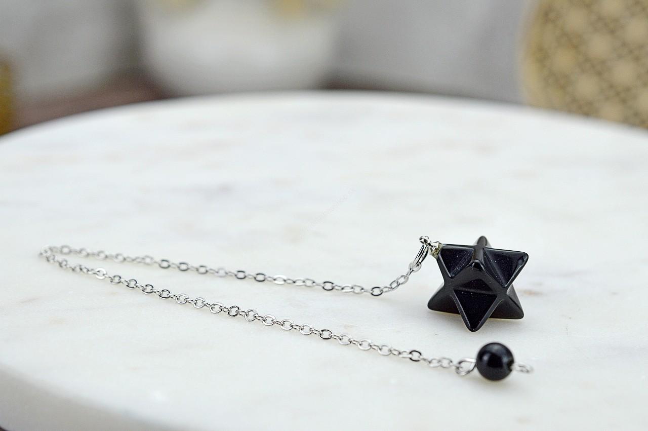 kyvadlo MERKABA ČIERNY OBSIDIÁN