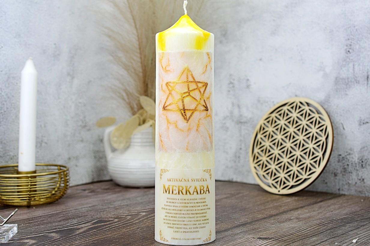 AKTIVAČNÁ SVIEČKA MERKABA 15–20 cm - Ochrana | Hĺbková očista | Duchovný vývoj | Harmónia | Rovnováha